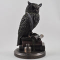 Owl on Books Cold Cast Bronze Sculpture 23cm