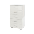 Lido White 5 Narrow Chest Of Drawers