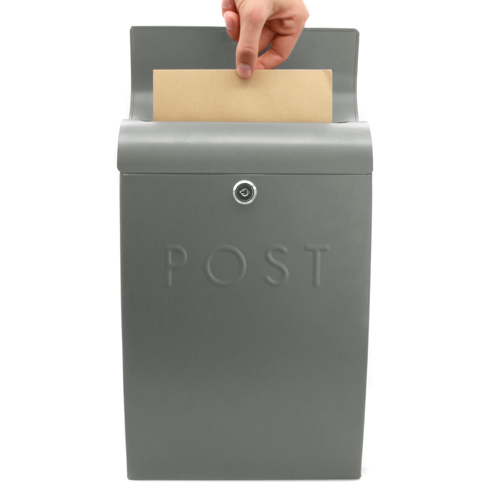 Wall Mounted Post Box in Grey | M&W	