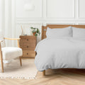 Maison & White Duvet Set with Button Fastening (Light Grey, Double)