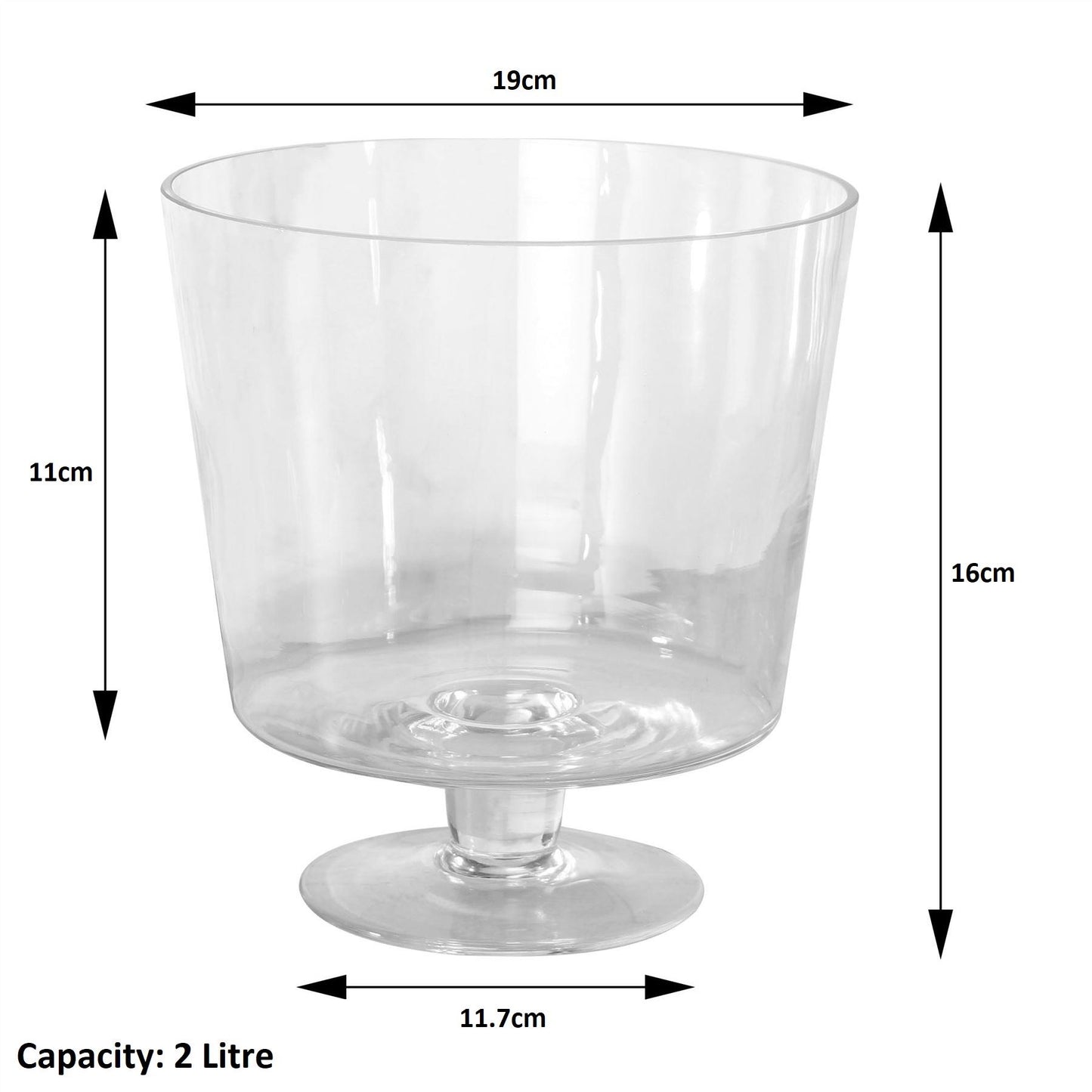 Footed Glass Trifle Bowl 2L | M&W	