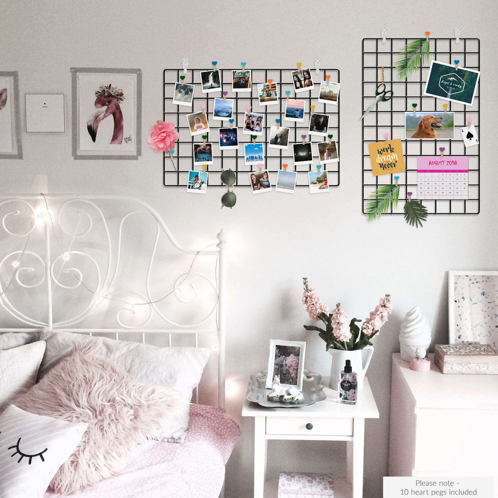 Hanging Grid Organisation & Photo Wall Panels - Pack of 2 Black | Pukkr	