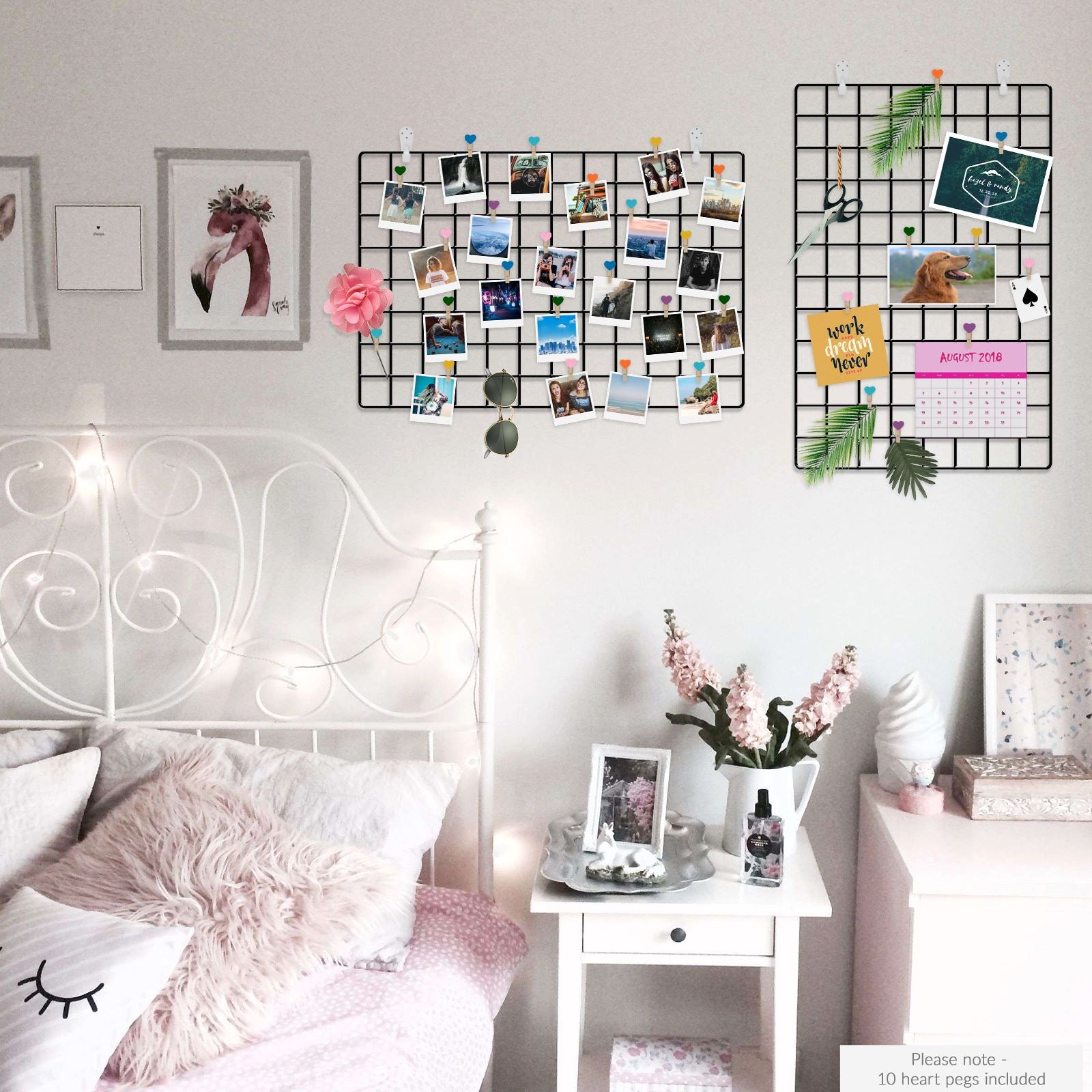 Hanging Grid Organisation & Photo Wall Panels - Pack of 2 Black | Pukkr	