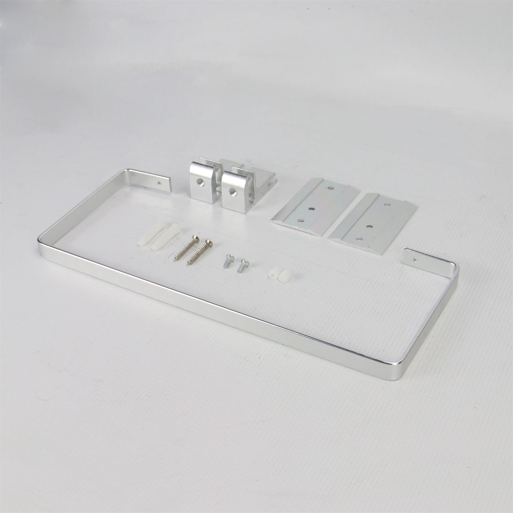Tempered Glass Shelf with Aluminium Rail | 1 Tier | M&W	