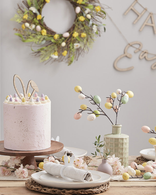 Wooden bunny Ears Cake Topper