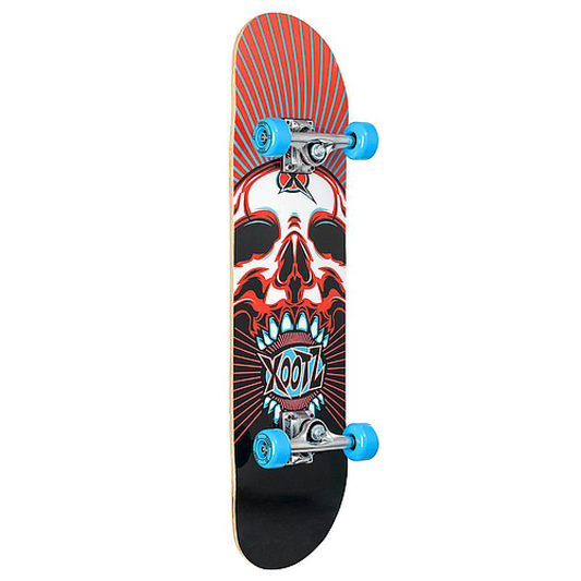 Xootz Kids Complete Beginners Double Kick Trick Skateboard Maple Deck - 31 x 8 Inches Skull	