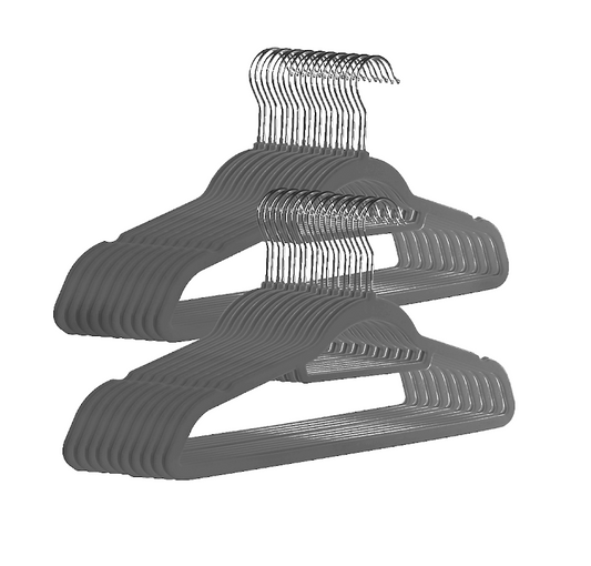 Velvet Coat Hangers Dark Grey - Pack of 50 | M&W