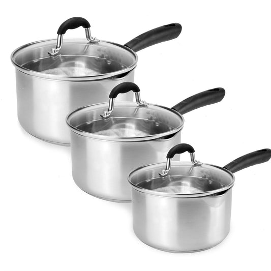 Stainless Steel Saucepans - Set of 3 | M&W	