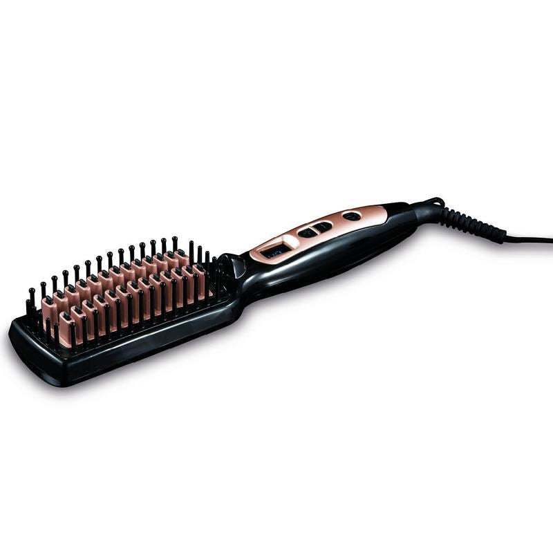 Carmen Noir LED Straightening Brush Black