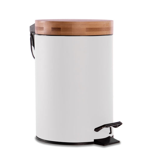 Bathroom Bin with Bamboo Lid 3L | M&W	