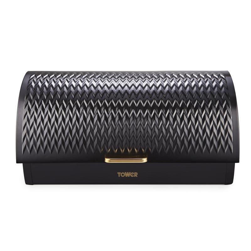 Tower Empire Roll Top Bread Bin Black