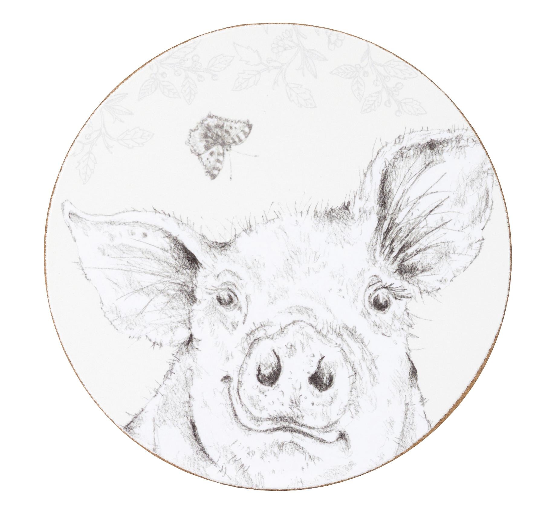 Fieldview Farm - Set of 4 Round Coasters Assorted Design