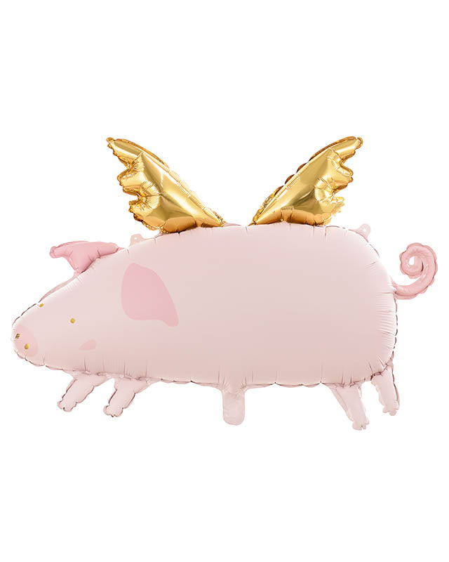 Pink Flying Pig Shape Balloon - 28" Foil