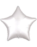 Silk Lustre White Star Balloon - 18" Foil