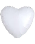 Metallic White Heart Balloon - 18" Foil (Unpackaged)