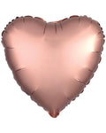 Silk Lustre Rose Gold Copper Heart Balloon - 18" Foil (Unpackaged)