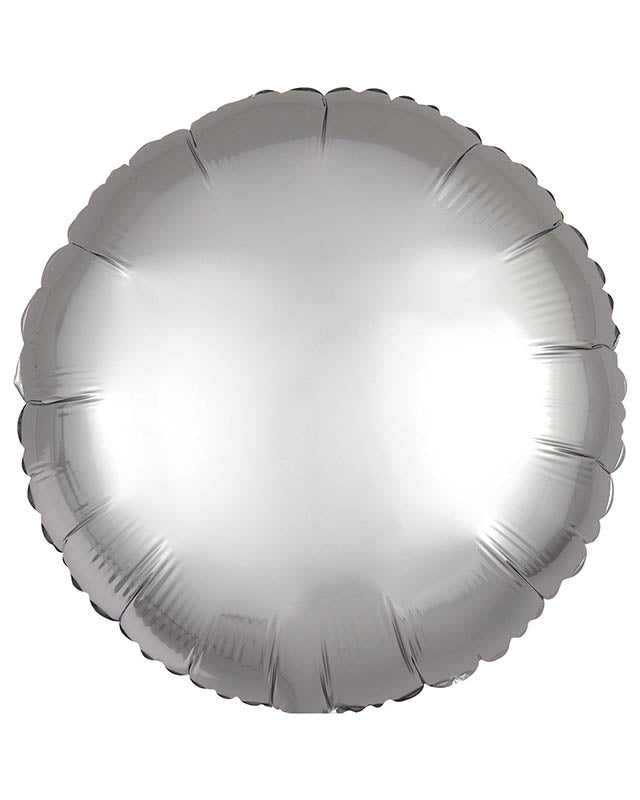 Silk Lustre Silver Round Balloon - 18" Foil