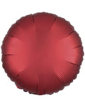 Silk Lustre Dark Red Round Balloon - 18" Foil