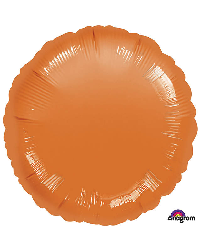 Metallic Orange Round Balloon - 18" Foil