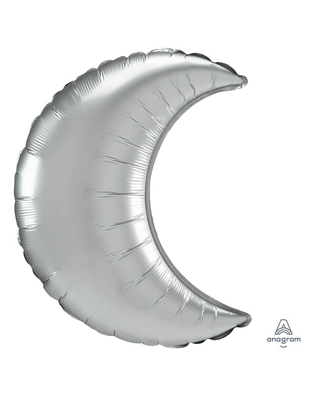 Platinum Satin Luxe Cresent Balloon - 35" Foil