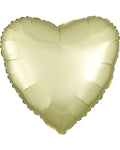 Satin Pastel Yellow Heart Balloon - 18" Foil (Unpackaged)