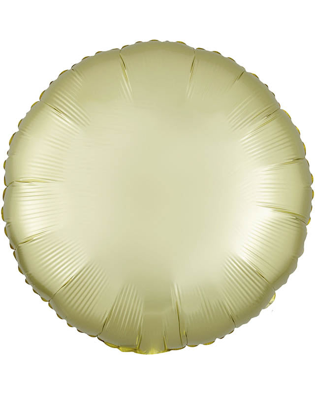 Satin Pastel Yellow Round Balloon - 18" Foil