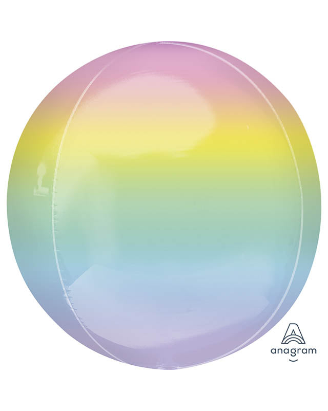 Pastel Rainbow Ombre Orbz Balloon - 16" (BULK)