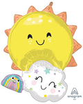 Cute Rainbow Family Supershape Balloon - 24" x 35" Foil