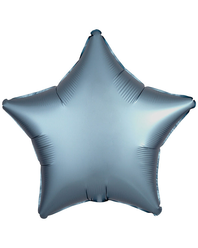 Silk Lustre Steel Blue Star Foil Balloon - 18" (Unpackaged)