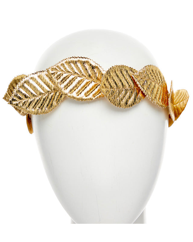 Gold fabric Leaf Headband