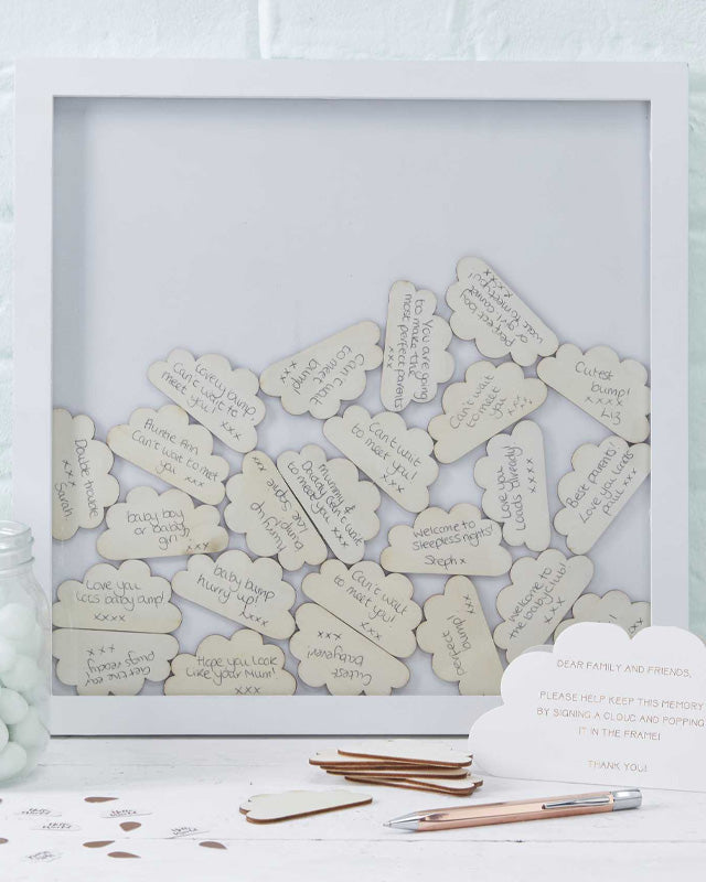 Hello World Wooden Frame Guestbook - 36cm