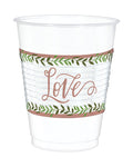 Love & Leaves Plastic Cups - 473ml (25pk)