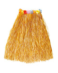 Hawaiian Straw Skirt with Flower Belt - 78cm
