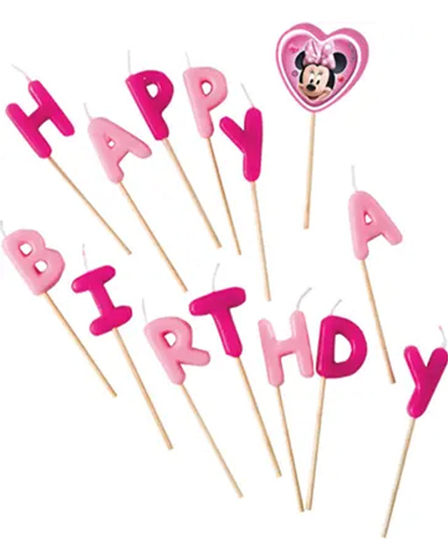 Disney Minnie Mouse 'Happy Birthday' Pick Candles (13pk)