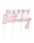 Mix It Up Rose Gold Happy Birthday Candle - 11cm x 12.5cm