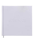 White Embossed Wedding Guest Book with Gold Paper Edge - 21.5cm x 21.5cm