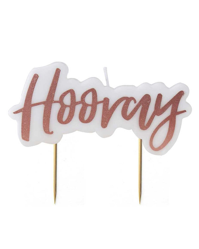 Pick & Mix Rose Gold 'Hooray' Candle - 9.5cm