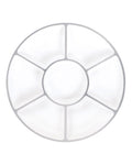 White with Silver Trim Compartment Platter - 40cm