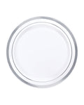 White with Silver Trim Plastic Plates - 16cm