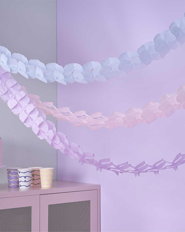 Pastel Wave Tissue Paper Garland - 2.8m