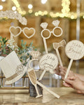Rustic Romance Wooden Photo Booth Props (10pk)