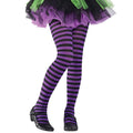 Black & Purple Striped Tights - Child One Size