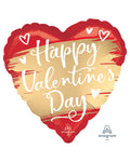 Happy Valentine's Day Gold Heart Balloon - 18" Foil