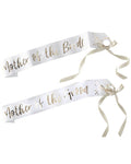 Gold Mother of the Bride and Groom Paper Sashes (2pk)