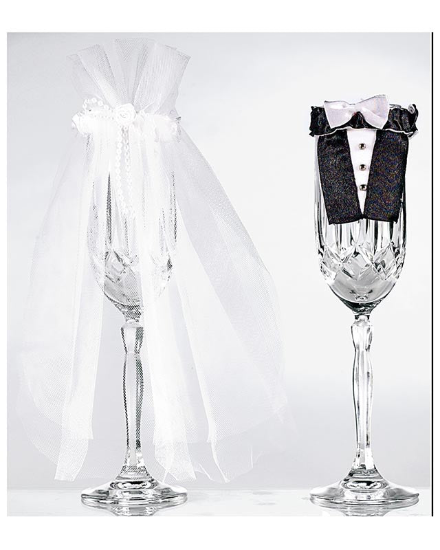 Bride & Groom Glass Decorations
