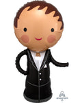 Handsome Groom Supershape Balloon - 19" x 40" Foil