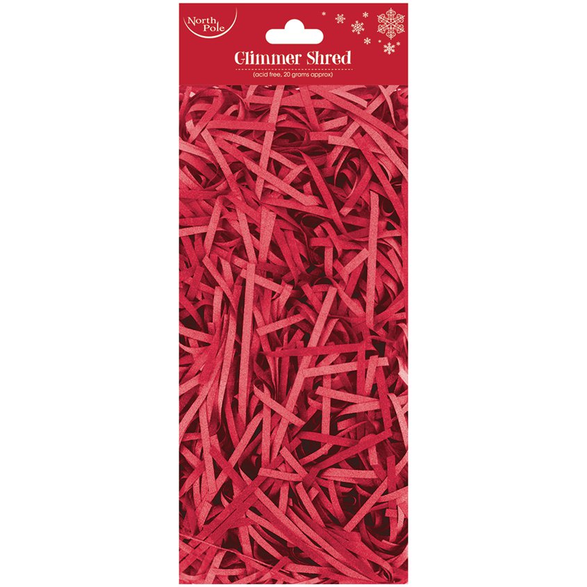Red Glimmer Shredded Tissue Paper (20g pack)