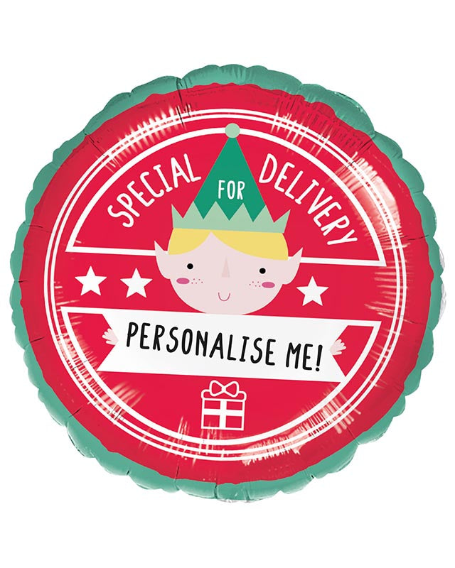 Personalisable Write On Elf Arrival Balloon - 18" Foil