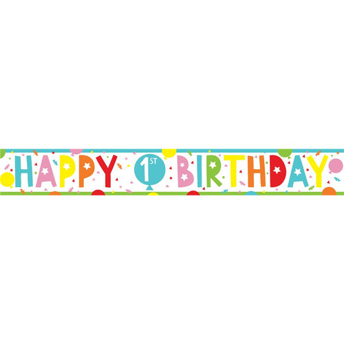 1st Birthday Paper Banners - 1m (3pk)