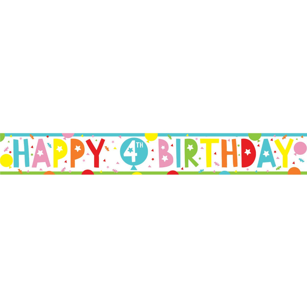 4th Birthday Paper Banners - 1m (3pk)